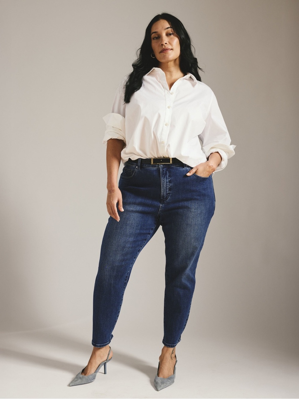 NEW Universal Standard Joni High Rise Curve Slim Leg Jeans Midnight Blue 18